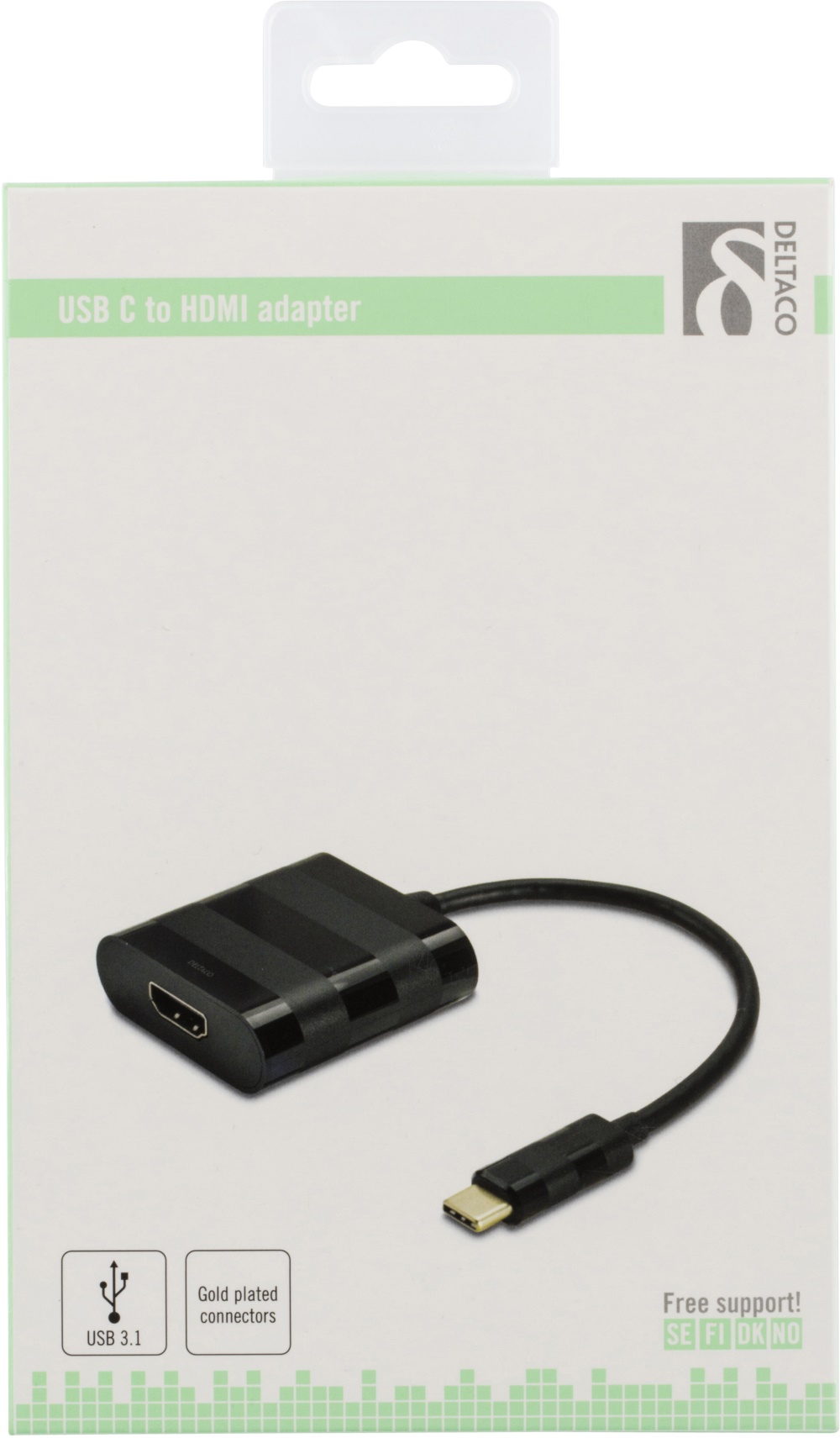 Buy DELTACO USBC to HDMI adapter, USB type C male HDMI female, black