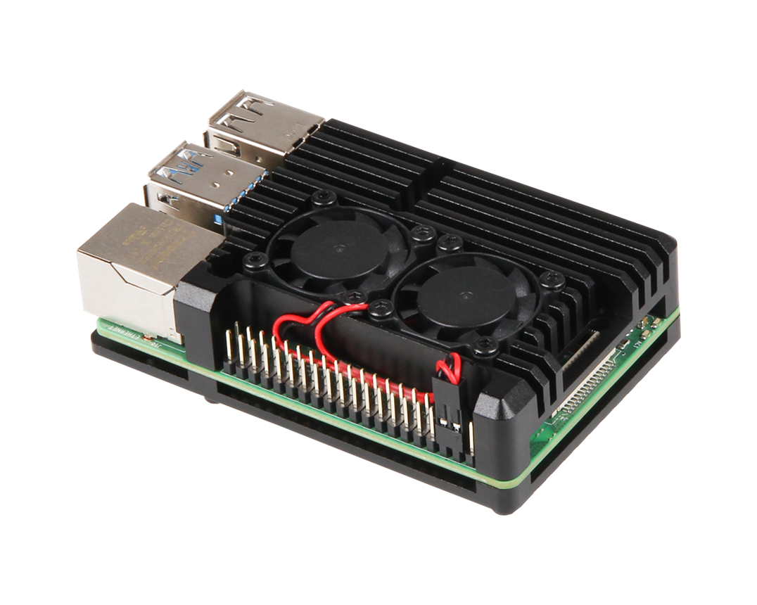 Buy Aluminium Heatsink Case for Raspberry Pi 4 with dual fans - Joy-IT ...