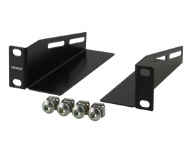 DELTACO L-support rails for 10" cabinets, 136mm, 2-pack, black.