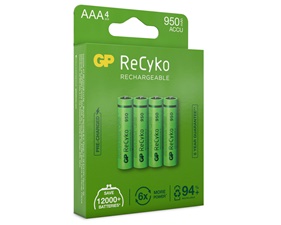 ReCyko Laddningsbara AAA-batterier 950mAh 4-pack