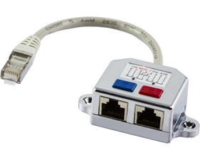 DELTACO Y-cable RJ45 TP, FTP (shielded)