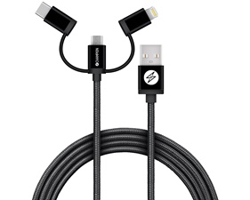 Ladd & Sync USB 3-in-1 Cable 1.5m Black