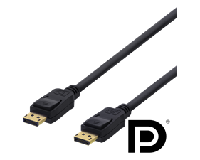 DisplayPort kabel, 2m, 4K UHD, DP 1.2, svart