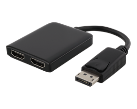 DisplayPort - 2xHDMI MST-hubb, 3840x2160 i 30Hz, svart