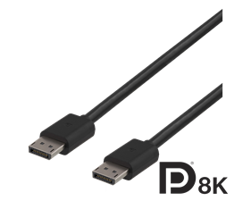 DisplayPort kabel 2m, DP 1.4, 7680x4320 i 60Hz, svart