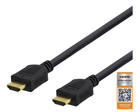 HDMI kabel 3m High-Speed Premium, Ethernet, 4K UHD, svart