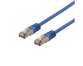 Nätverkskabel 0,3m U/FTP Cat6a, Delta cert, LSZH, blå