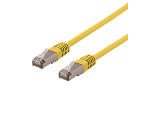 Nätverkskabel 0,3m U/FTP Cat6a, delta cert, LSZH, gul