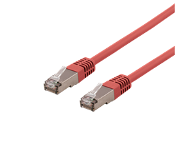 Nätverkskabel 0,3m U/FTP Cat6a, delta cert, LSZH, röd