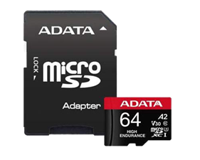 ADATA microSDXC - 64GB - High Endurance - UHS-I U3 - Class 10 A2