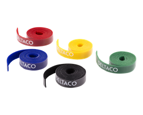DELTACO kabelsorteringskit, kardborrband i olika färger, 5-pack
