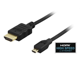 HDMI cable, 19 pin male-male, Black, 3m