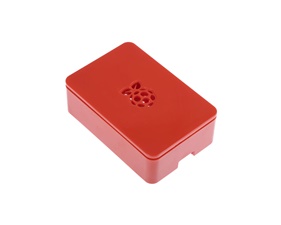 DesignSpark ABS Case for use with Raspberry Pi 2B, Raspberry Pi 3B, Raspberry Pi 3B+ in Red.