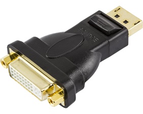 DisplayPort till DVI-D Single Link adapter, ha - ho, svart