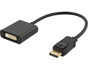 DisplayPort till DVI-D Single Link adapter 0,2m, ha-ho, svart