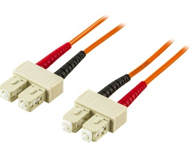 DELTACO OM1 fiberkabel, SC - SC, duplex, UPC, 62,5/125, 1m, orange