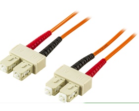 DELTACO OM1 fiberkabel, SC - SC, duplex, UPC, 62,5/125, 10m, orange