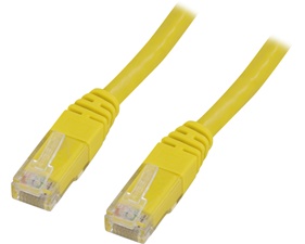 Nätverkskabel 0,5m U/UTP Cat5e, gul