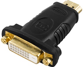 HDMI-adapter, 1080p i 60Hz, HDMI 19-pin hane till DVI-D hona