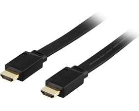 Platt HDMI kabel 5m, HDMI High Speed with Ethernet, 4K, svart