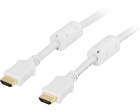 HDMI kabel 10m, HDMI High Speed with Ethernet, vit