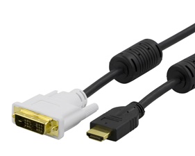 HDMI till DVI-kabel 2m, Full HD i 60Hz, svart/vit