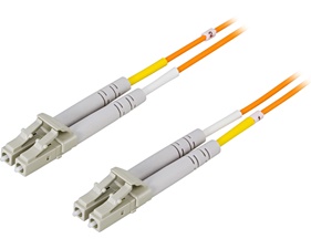 DELTACO OM1 fiberkabel, LC - LC, duplex, UPC, 62,5/125, 0,5m, orange