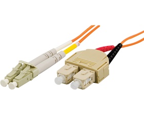 DELTACO OM1 fiberkabel, LC - SC, duplex, UPC, 62,5/125, 0,5m, orange