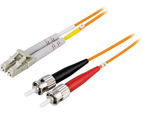 DELTACO OM1 fiberkabel, LC - ST, duplex, UPC, 62,5/125, 10m, orange