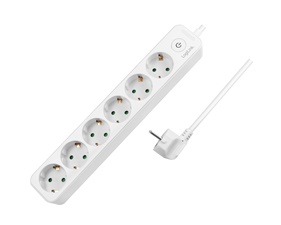 Power strip 6-way with switch 1.5m White