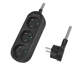 Power strip 3-way with textile cable