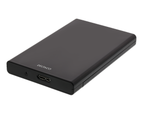 DELTACO Externt hårddiskkabinett, USB 3.0, skjutbar lucka, 2,5" HDD, svart