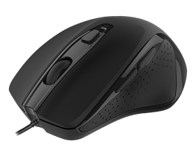 DELTACO Wired office silent mouse, ergonomic shape, black