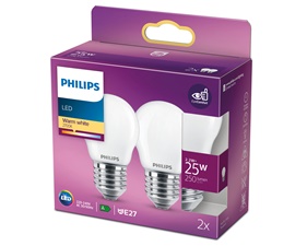 2-pack LED E27 P45 Klot 25W Frost 250lm