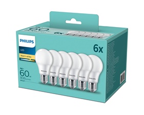 6-pack LED E27 Normal Frost 60W 806lm