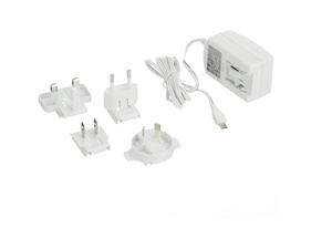 USB Charger 2.5A 1.5m Cable - White with Adapters