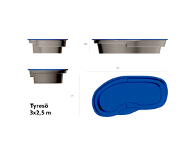 Poolpaket Glasfiberpool - 3x2,5m - Tyresö - Med smart styrning