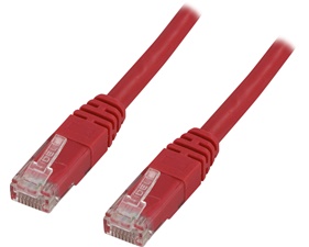 Nätverkskabel 0,5m U/UTP Cat5e, röd