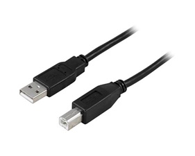 USB 2.0 kabel Typ A hane - Typ B hane 1m, svart