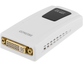 DELTACO PRIME USB 3.0 till DVI/HDMI/VGA-adapter,  2048x1152, vit