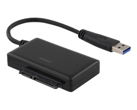 DELTACO USB 3.0 to SATA 6Gb/s adapter, for 2.5" hard drives, black