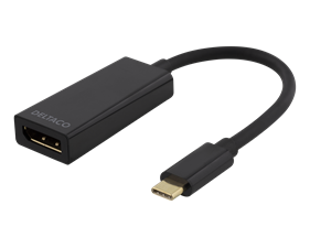 DELTACO USB 3.1 to DisplayPort adapter, USB Type C - DP female, black.