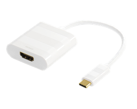 DELTACO USB-C till HDMI adapter, Typ C ha - HDMI ho, 4K, UHD, vit