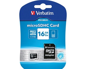 Verbatim microSDHC - 16GB - Class 10 ink adapter