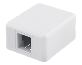 DELTACO surface-mount wall outlet for Keystone, 1 port, white