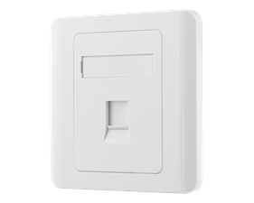 DELTACO recessed wall outlet for Keystone, 1 port, dust cover, white.
