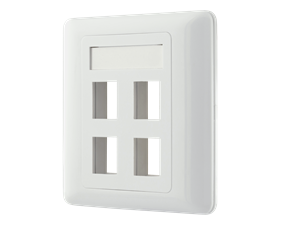 DELTACO recessed wall outlet for Keystone, 4 ports, white.