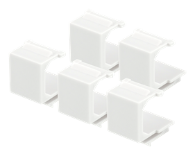 DELTACO blank plug for Keystone ports, 5-pack, white.
