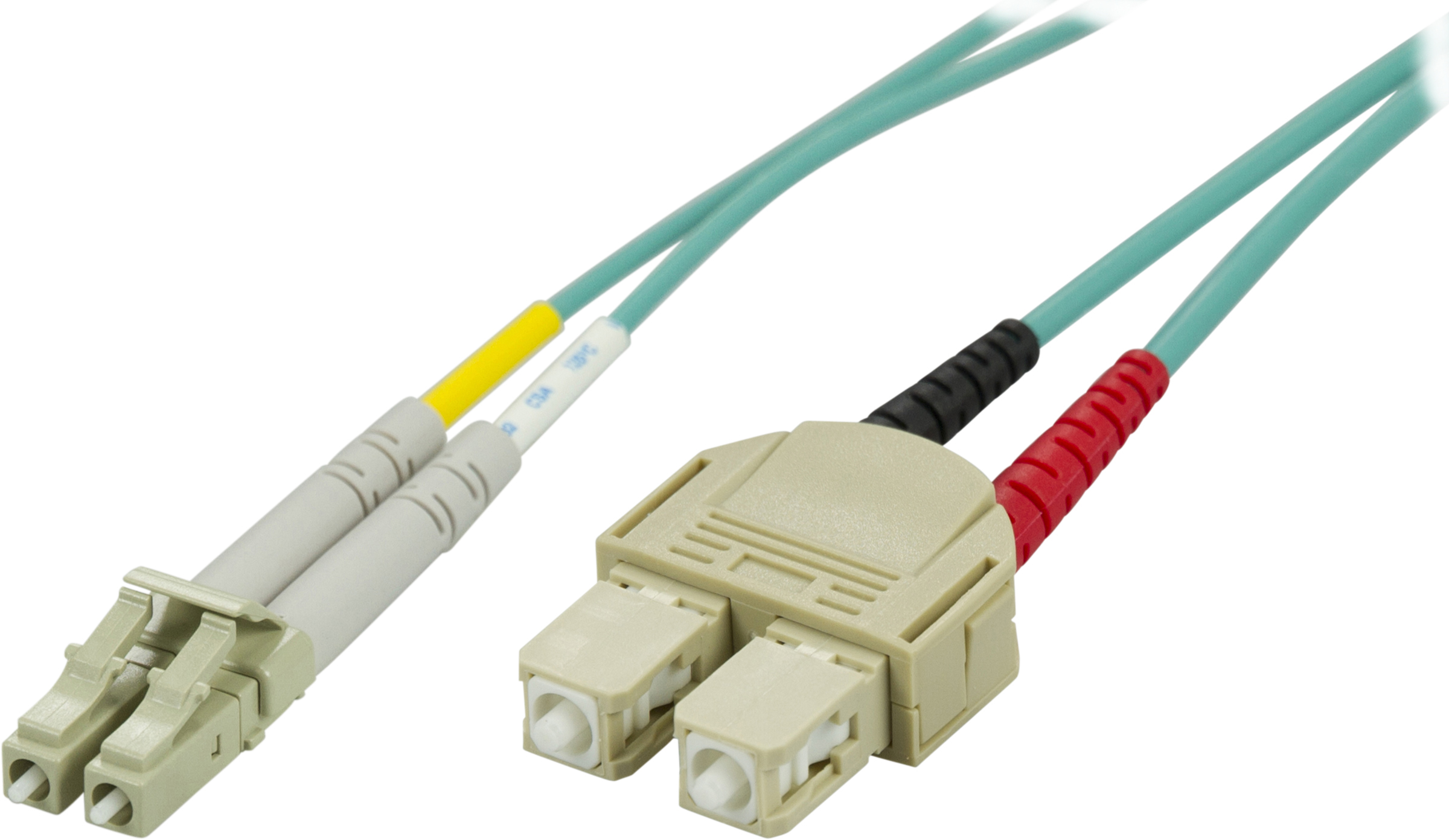 DELTACO OM3 fiberkabel, LC - SC, duplex, UPC, 50/125, 1m, blå